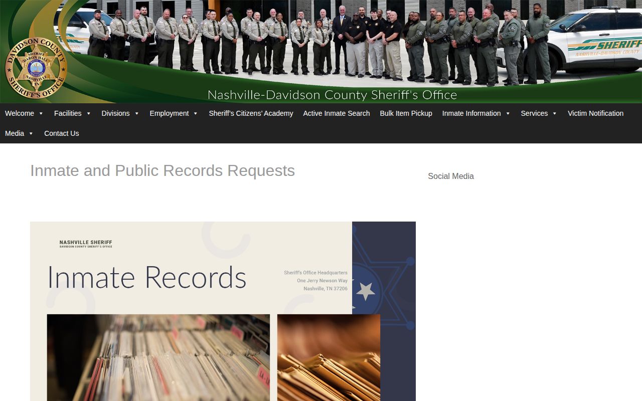 Davidson County arrest records center instructions